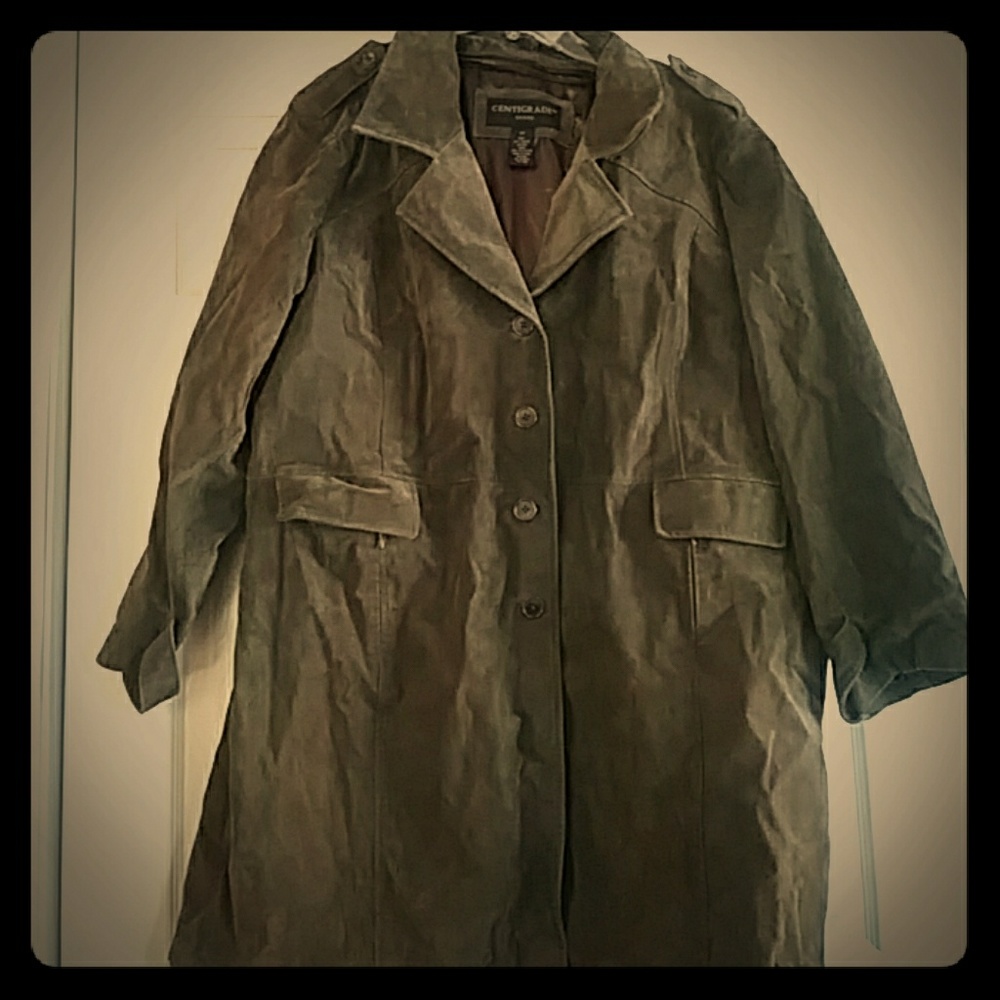 Olive Green Suede Jacket